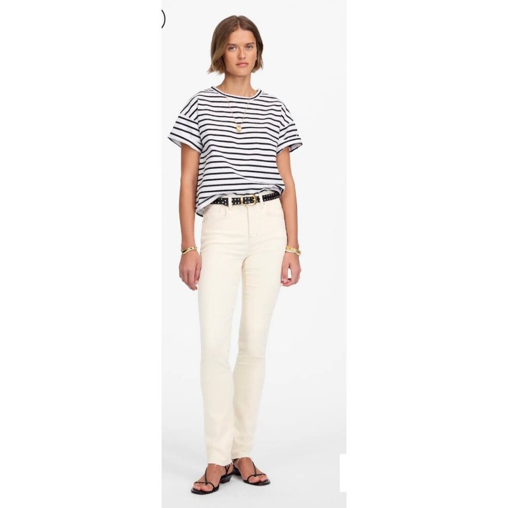 Madewell Cream Straight-Leg Jeans